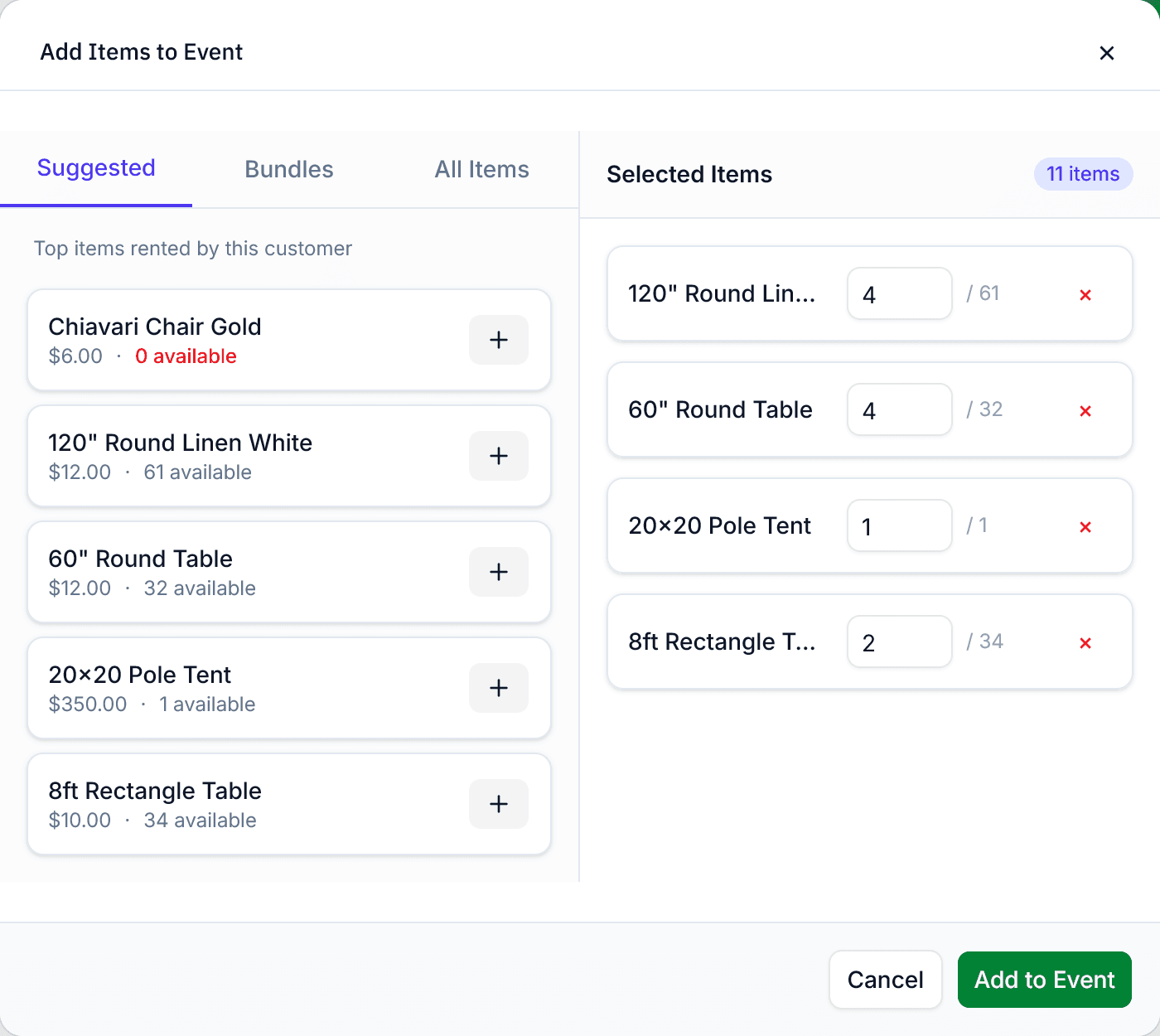 Real-time availability across every overlapping event.