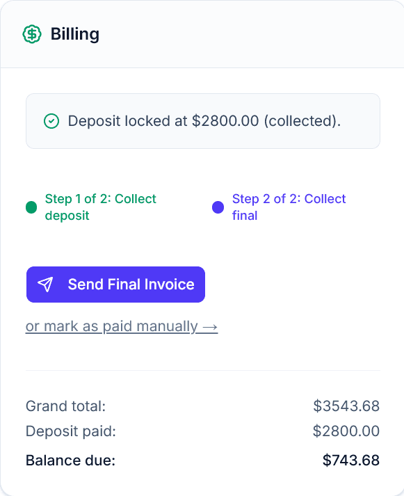 Send invoices. Collect payments. Skip the bank reconciliation.